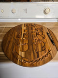 15" Round Teak Navy Chief, Senior Chief, Master Chief Anchors each one is unique due to variations in the wood.